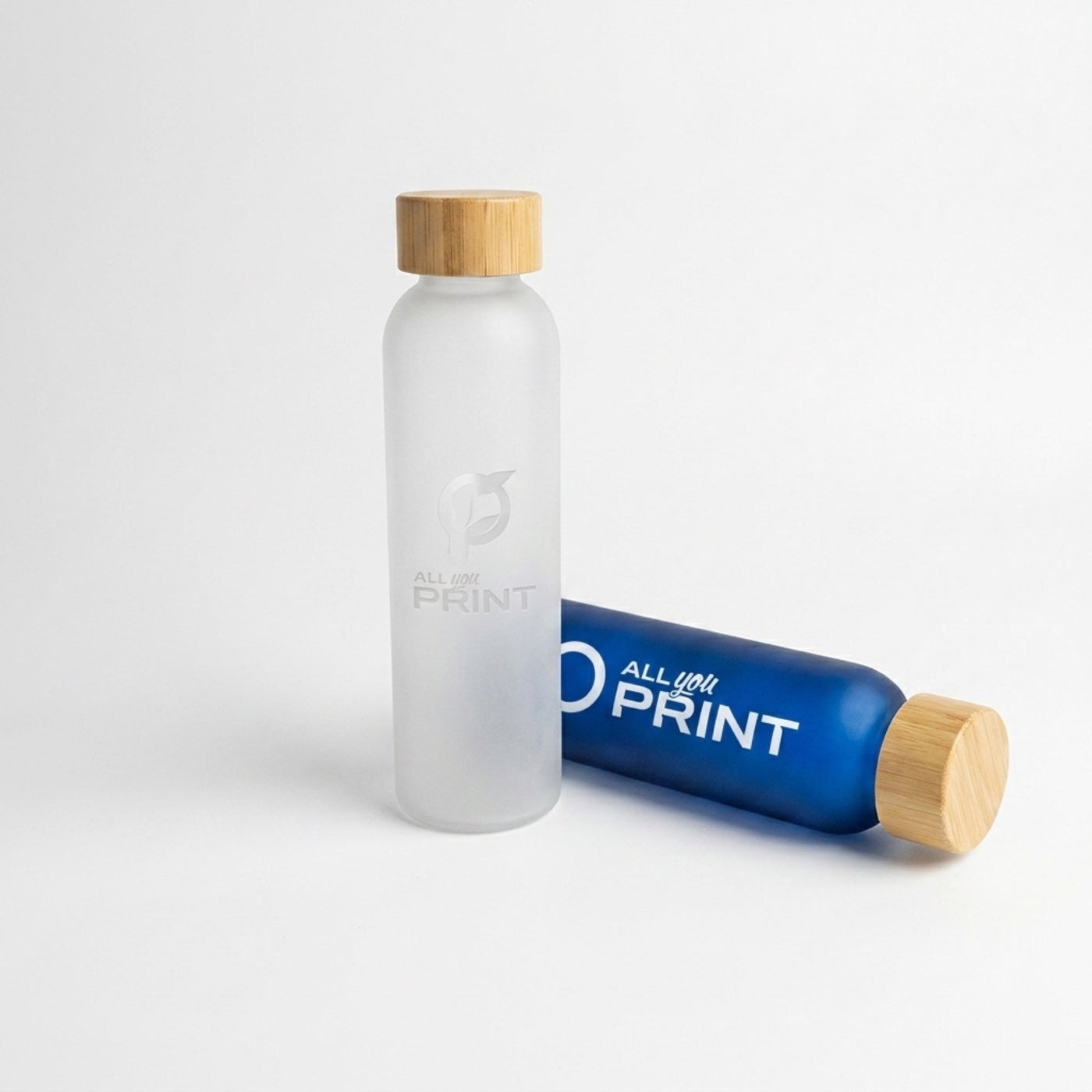 AYP - Trinkflaschen Frozen aus Glas mit Bambusdeckel