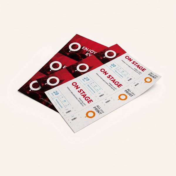 Billets d'entree format long sur planche A4