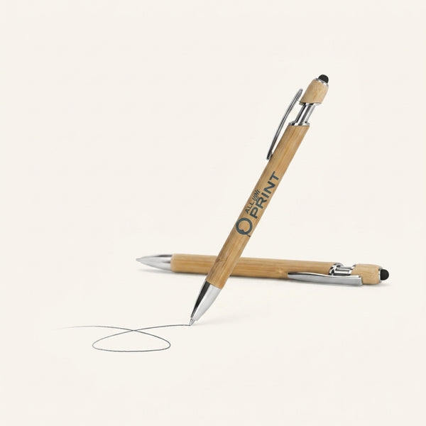 Stylo bille bambou avec stylet