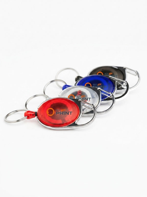 Porte-cles avec cordon retractable