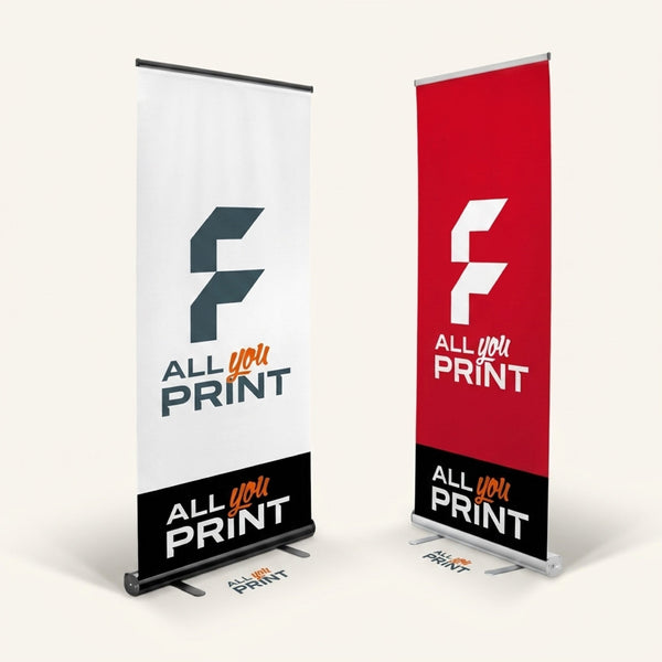 Roll-Up Basic avec sponsoring, système impression incluse