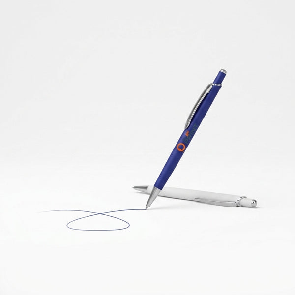 Stylo bille metal avec Softtouch, poussoir et clip chromes