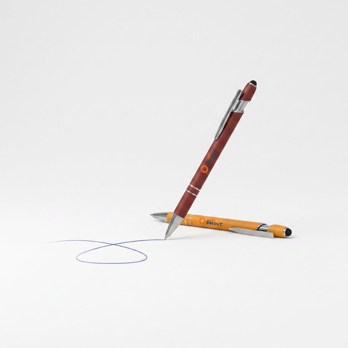 AYP - Muster Kugelschreiber Metall mit Softtouch, Stylus und Chromakzenten