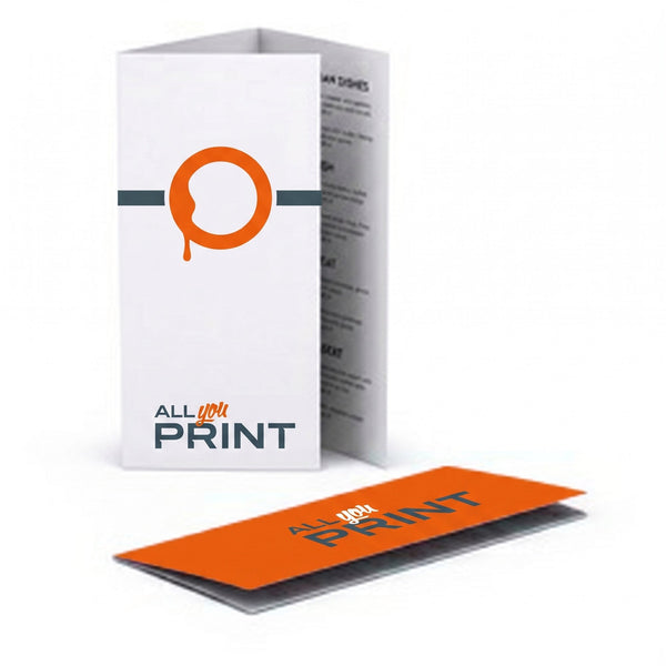 Cartes de menus et boissons, pli roulé