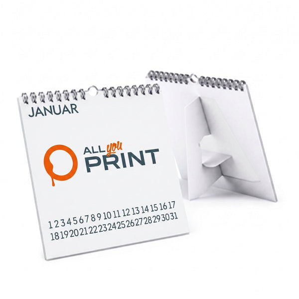Calendrier de bureau à reliure Wire-O et support dorsal