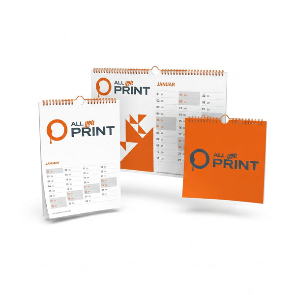 Wandkalender mit Wire-O-Bindung