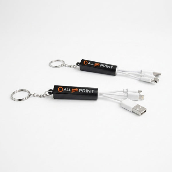 Porte-clés LED avec câble de charge 3 en 1