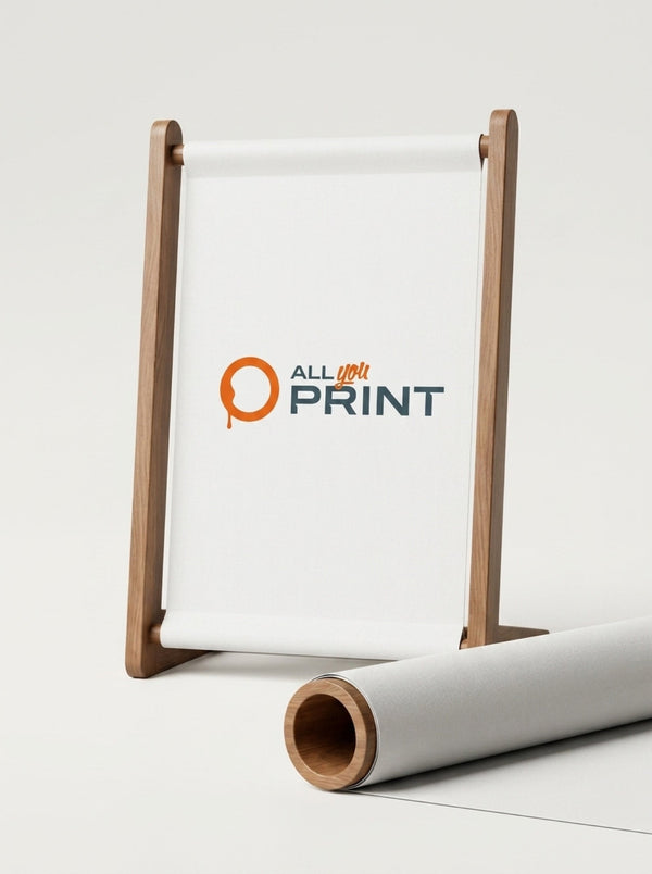 Banner sur pied en bois, impression