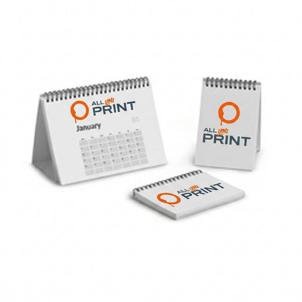 Calendrier de bureau à reliure Wire-O et support dépliable