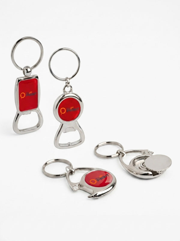 Porte-cles decapsuleur avec doming