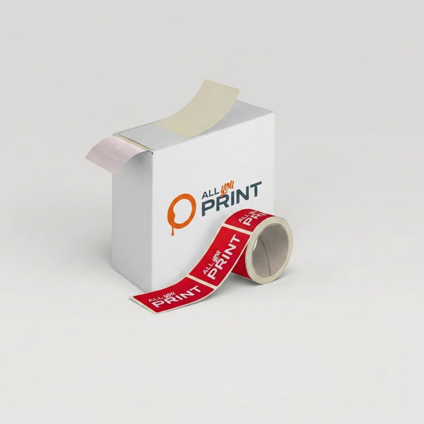 Étiquettes en rouleau avec boîte distributrice