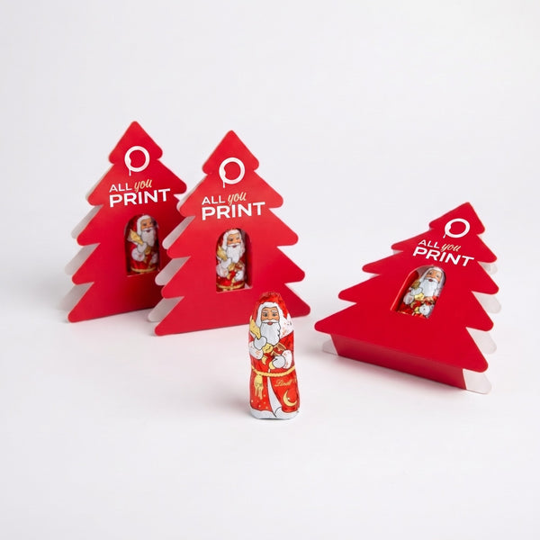 Display with Lindt Santa Claus
