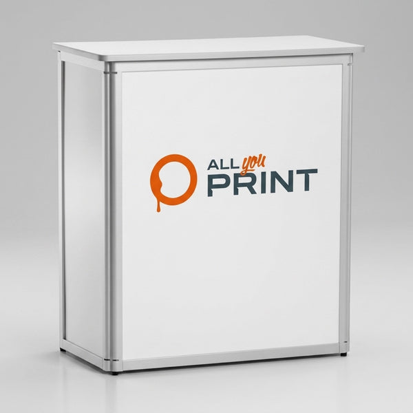 Messetheken mit Aluprofilen, System inkl. Druck