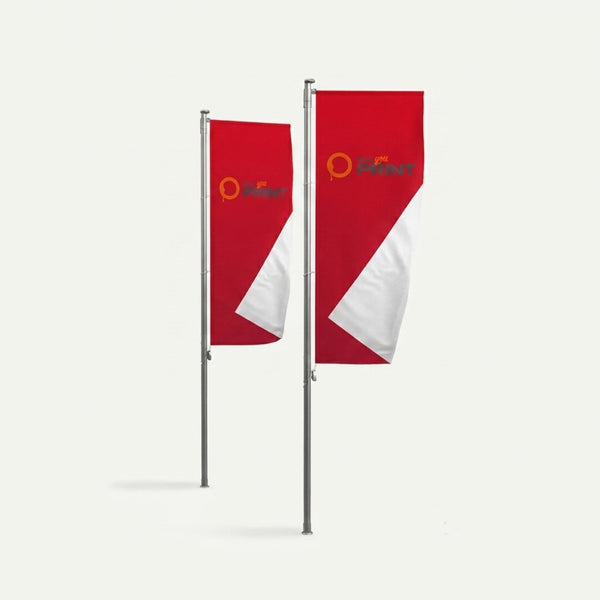 Drapeaux à hisser recto verso pour mâts avec potence