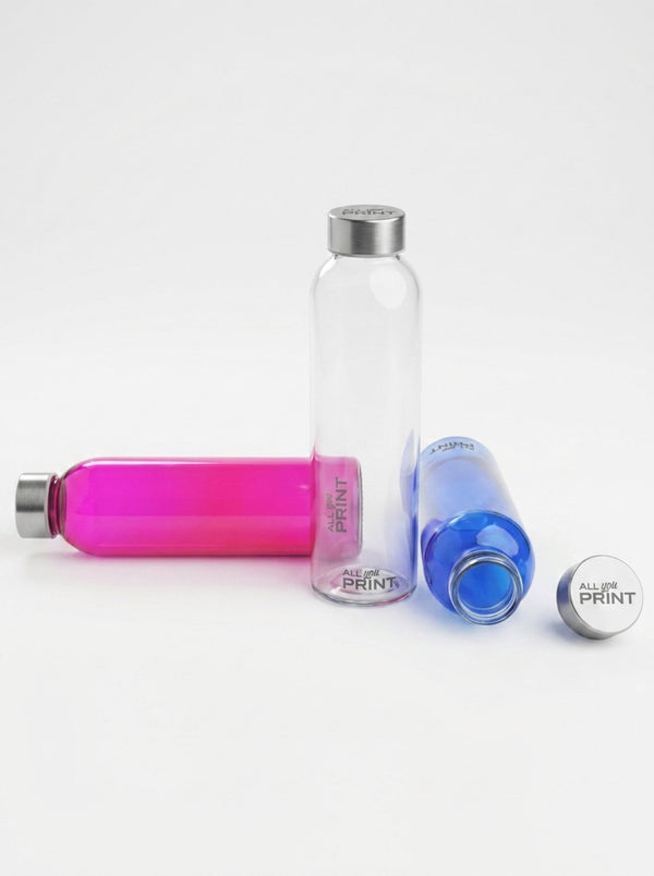 Bouteilles en verre avec bouchon en acier inoxydable