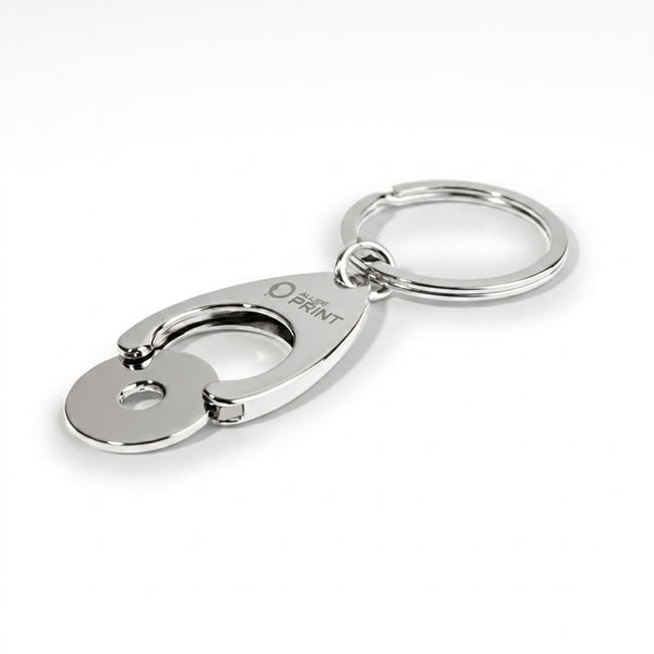Echantillon porte-cles avec jeton de caddie Exclusif